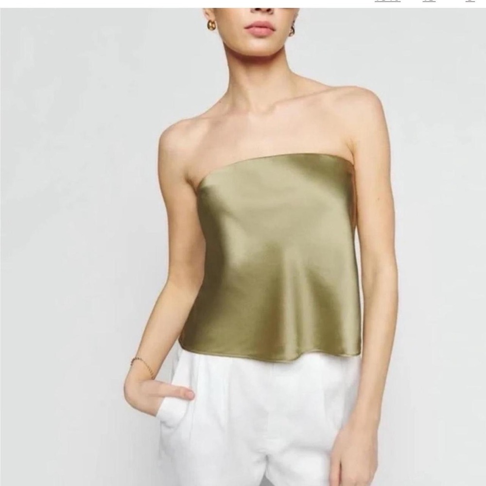 Reformation Spritz Silk Tube Top